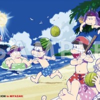 宮崎のビーチで遊ぶ6つ子たち