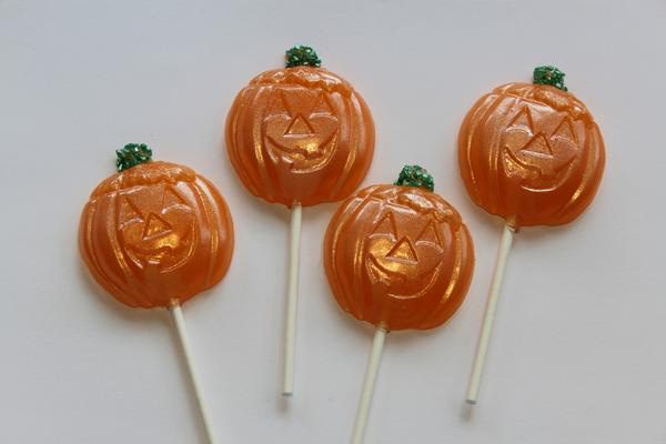 Jack-o-lantern pumpkin shaped Halloween lollipops　-コットンキャンディー味