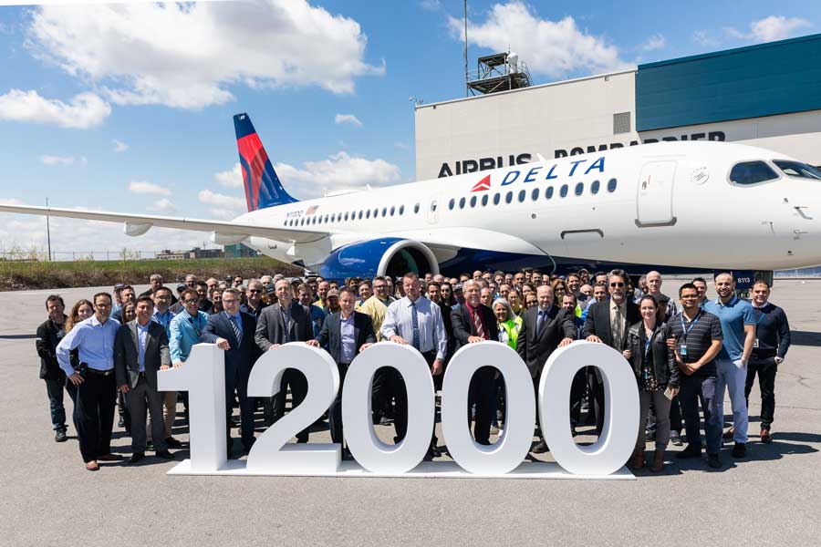 エアバス通算1万2000機目をデルタ航空へ引き渡し