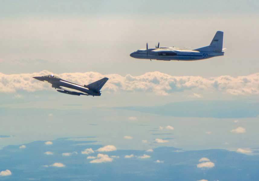 バルト海を飛行するロシア軍機にイギリス戦闘機が2回のスクランブル