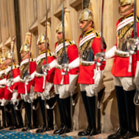 階段に整列した王立騎兵乗馬連隊（Image：House of Lords 2019）