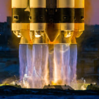 燃焼するプロトンロケット1段目エンジン（Image：Roscosmos）