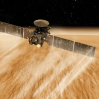 火星大気で減速するExoMarsガス・オービターの想像図（Image：ESA）