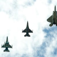 F-16とF-22の編隊（Image：USAF）