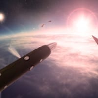 大気圏外で弾道ミサイル弾頭を迎撃するTHAAD弾頭の想像図（Image：BAE Systems）