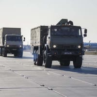 防疫機材を搭載した軍用トラック（Image：ロシア国防省）