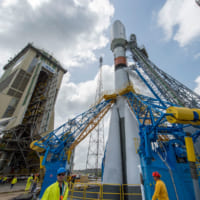 ギアナ宇宙センターでのソユーズロケット（Image：ESA／CNES／Arianespace）