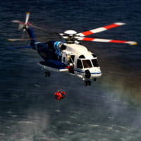 洋上で救難活動を行なうクーガー・ヘリコプターのS-92A（Image：Sikorsky）