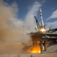 カザフスタンのバイコヌール宇宙基地から打ち上げられるソユーズMS-16（Image：ロスコスモス）