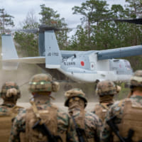 アメリカ海兵隊と訓練を実施する陸上自衛隊のMV-22（Image：USMC）