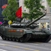モスクワ市街地でのT-72（Image：ロシア国防省）