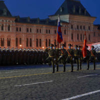夜間のパレード訓練（Image：ロシア国防省）