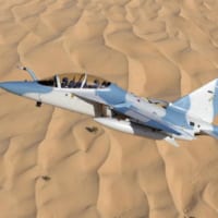 ドバイ・エアショウで砂漠上空を飛ぶM-346・X616（Image：Leonardo）
