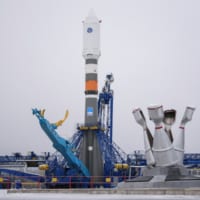 プレセツク宇宙基地の発射台に据えられたソユーズ2.1bロケット（Image：ロシア国防省）