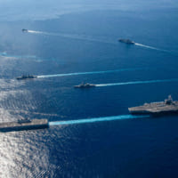 戦術運動を見せる艦隊（Image：U.S.Navy）
