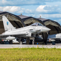 2020年8月までリトアニアに展開していたイギリス空軍第6飛行隊のユーロファイター（Image：Crown Copyright）
