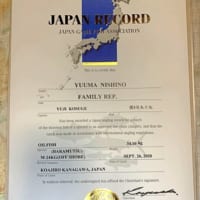 バラムツの日本記録認定証（西野勇馬さん提供）