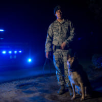 歩哨任務につく空軍兵と歩哨犬（Image：USAF）