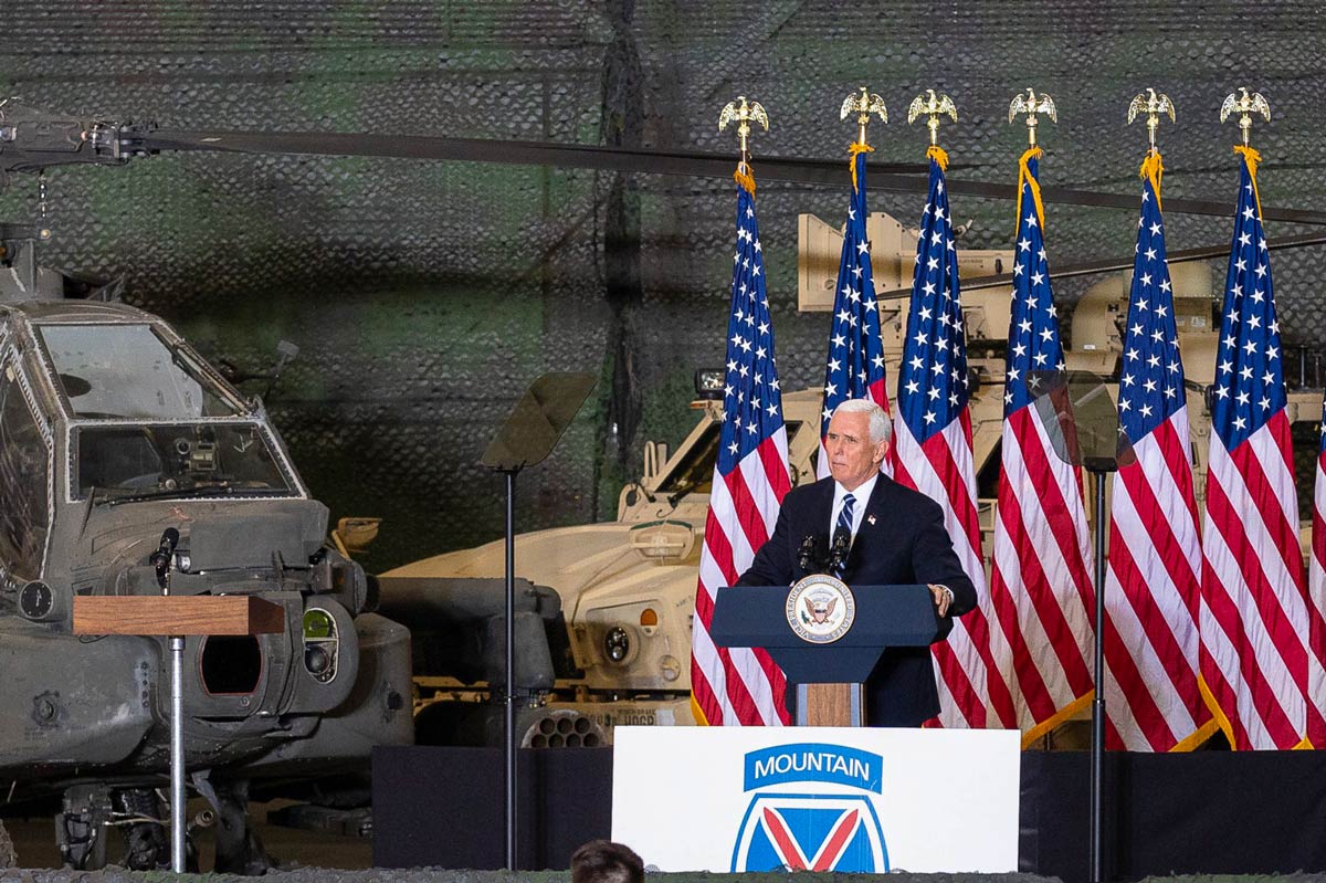 ペンス副大統領　アメリカ陸軍山岳部隊で退任前最後のスピーチ