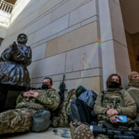連邦議会で休息をとる州兵（Image：U.S.National Guard）