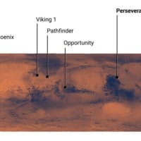 NASAの火星探査機着陸地点（Image：NASA）