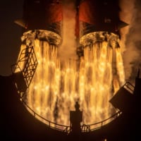 プログレスMS-16を載せて上昇するソユーズロケットのエンジン（Image：ロスコスモス）