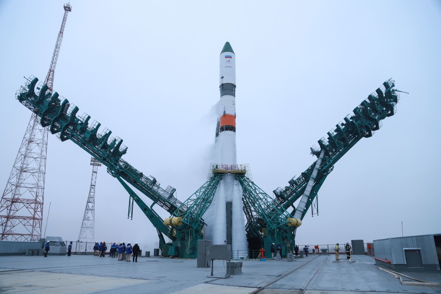 発射台で打ち上げを待つソユーズロケット（Image：ロスコスモス）