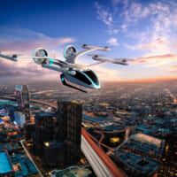 大都市を飛ぶEVEのeVTOL（Image：Eve Urban Air Mobility Solutions）