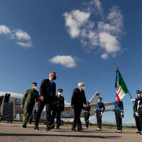 リヴォルト基地に到着したマッタレッラ大統領（Image：イタリア空軍）
