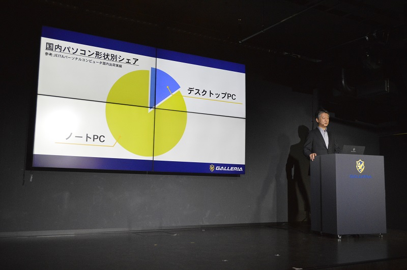 日本国内のパソコンの形状のシェアは圧倒的にノートパソコンが勝っています
