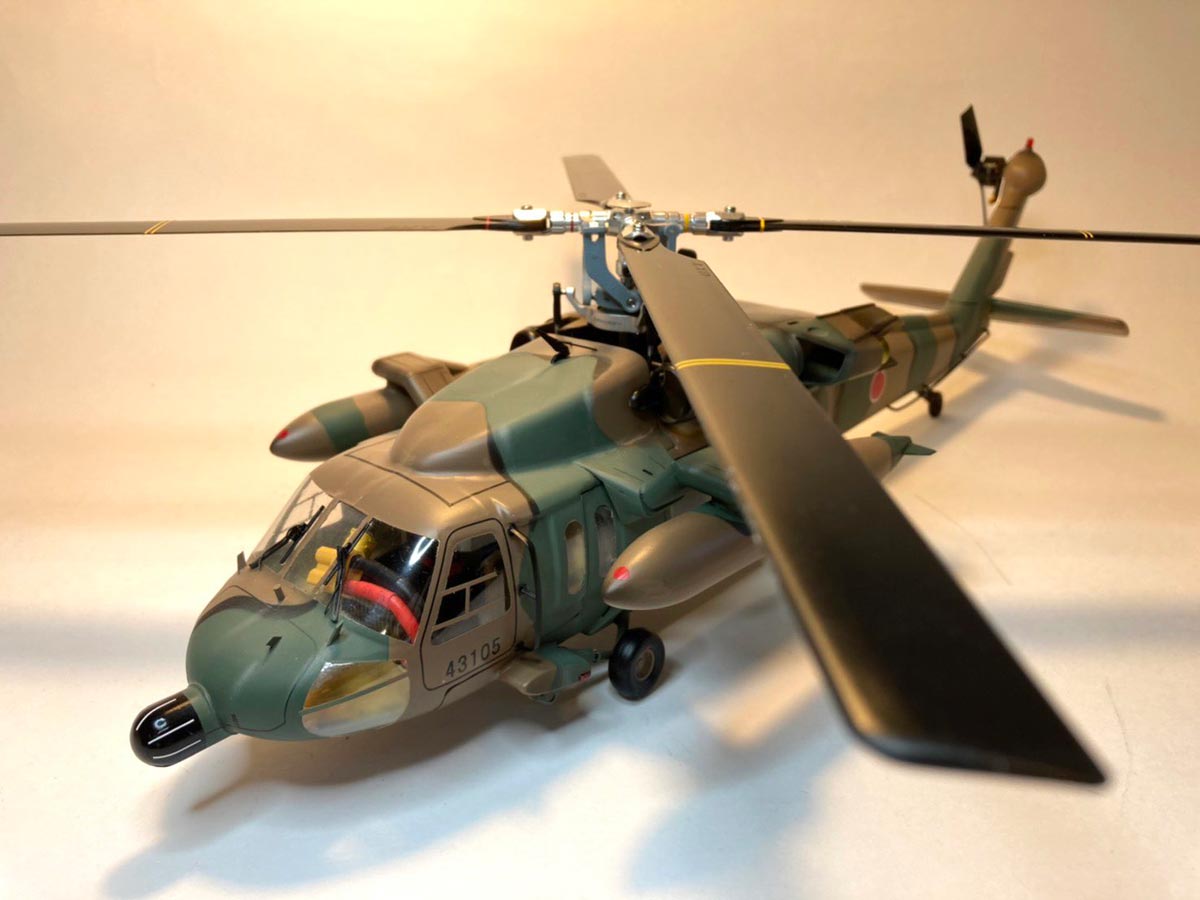 実機と同じ4翅ローターに改修　陸上自衛隊仕様UH-60JAのRCモデル