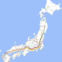 新幹線に加え在来線特急の運転本数を書き加えた路線図（きつねさん提供）