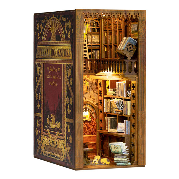 あなただけの書店を作ってみては？「ミニチュアドールハウス 永遠の書店 木製手作りキット」が登場