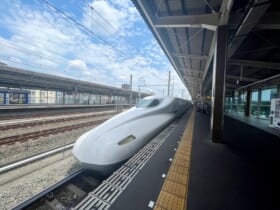 JR東海「N700A」が掛川駅に入ってくるところ