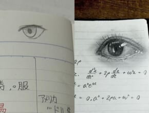 10年間ノートに片目を落書きし続けた結果……画力がとんでもないことに